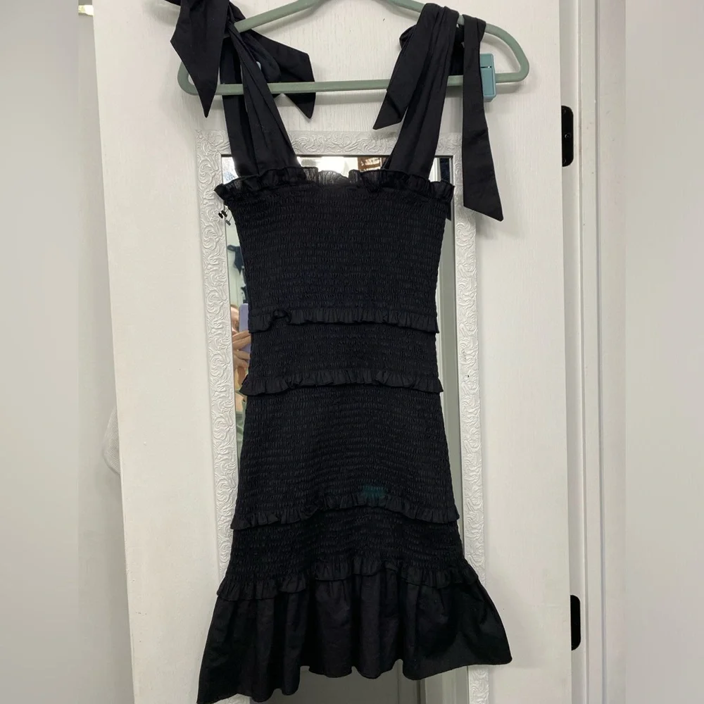NWT HYFVE Tie Strap Smocked Mini Dress - Picture 6 of 8